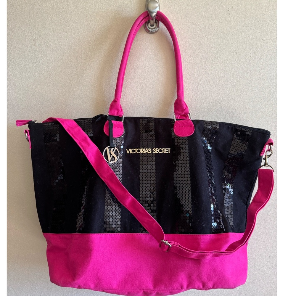 Victoria's Secret Black and Pink Tote